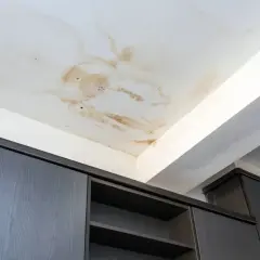 Manchas de humedad en el techo, parece que se puede caer el techo por una gotera.