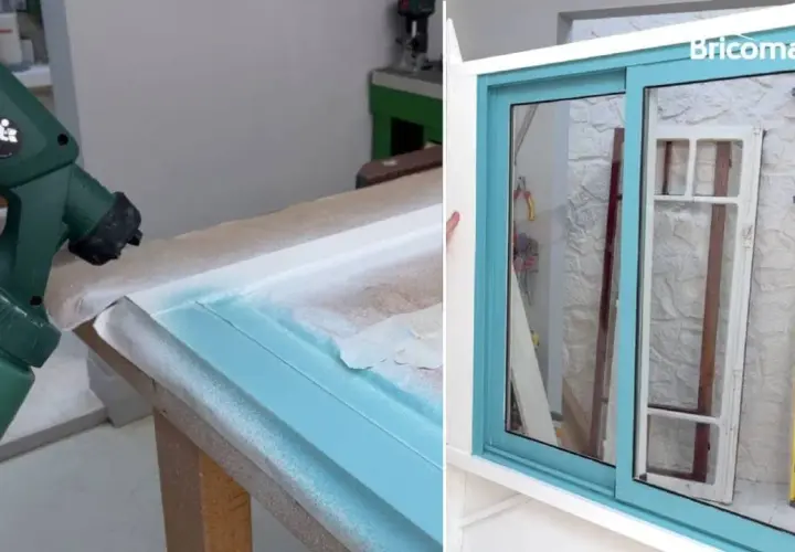 Pintar ventanas de aluminio con spray para un acabado perfecto. El antes y el después de renovar tu hogar.