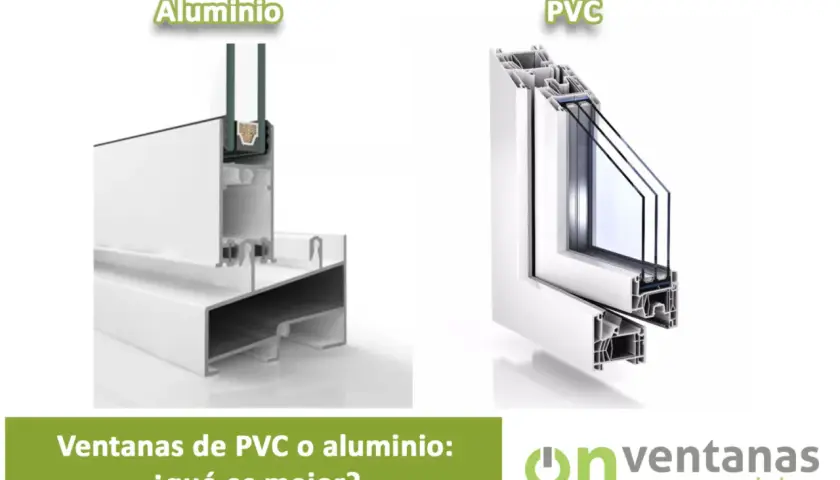 Sección transversal de ventanas de aluminio y PVC. Aprende como saber si una ventana es de aluminio o PVC.