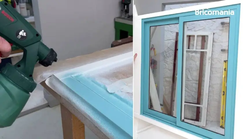 Pintar ventanas de aluminio con spray para un acabado perfecto. El antes y el después de renovar tu hogar.